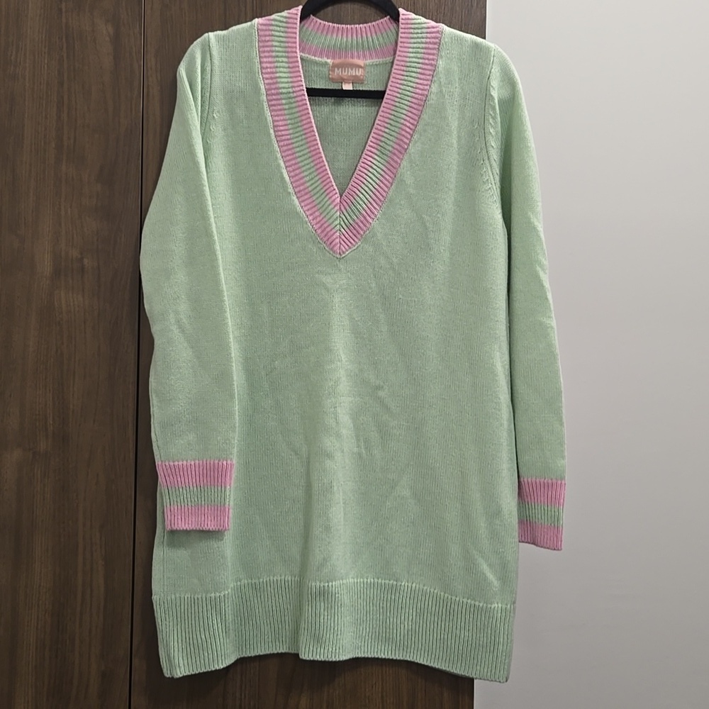 Show Me Your Mumu-Hartford Mint Courtside Sweater Dress-Size Small - Picture 3 of 17